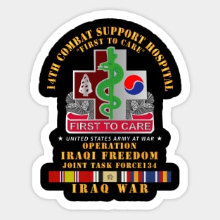 14th Combat Support Hospital w Iraq SVC Ribbons - OIF Sticker